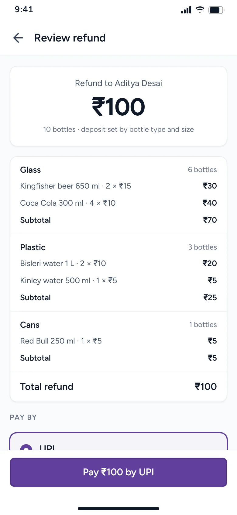 Review the refund