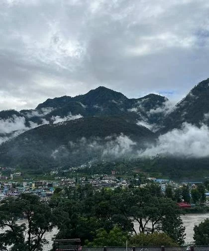 Clouds over a Himalayan town