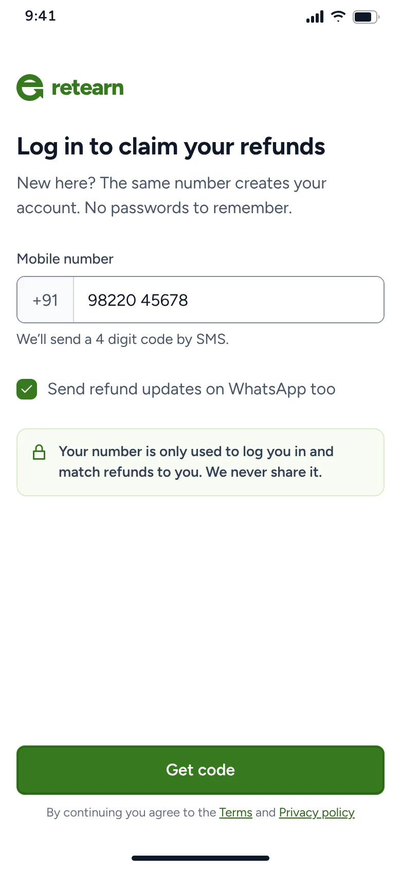 Mobile number