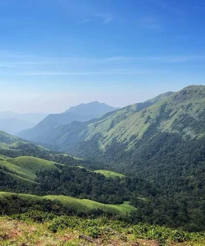 Green ridgeline and valley