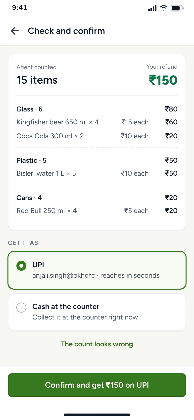 Check and confirm