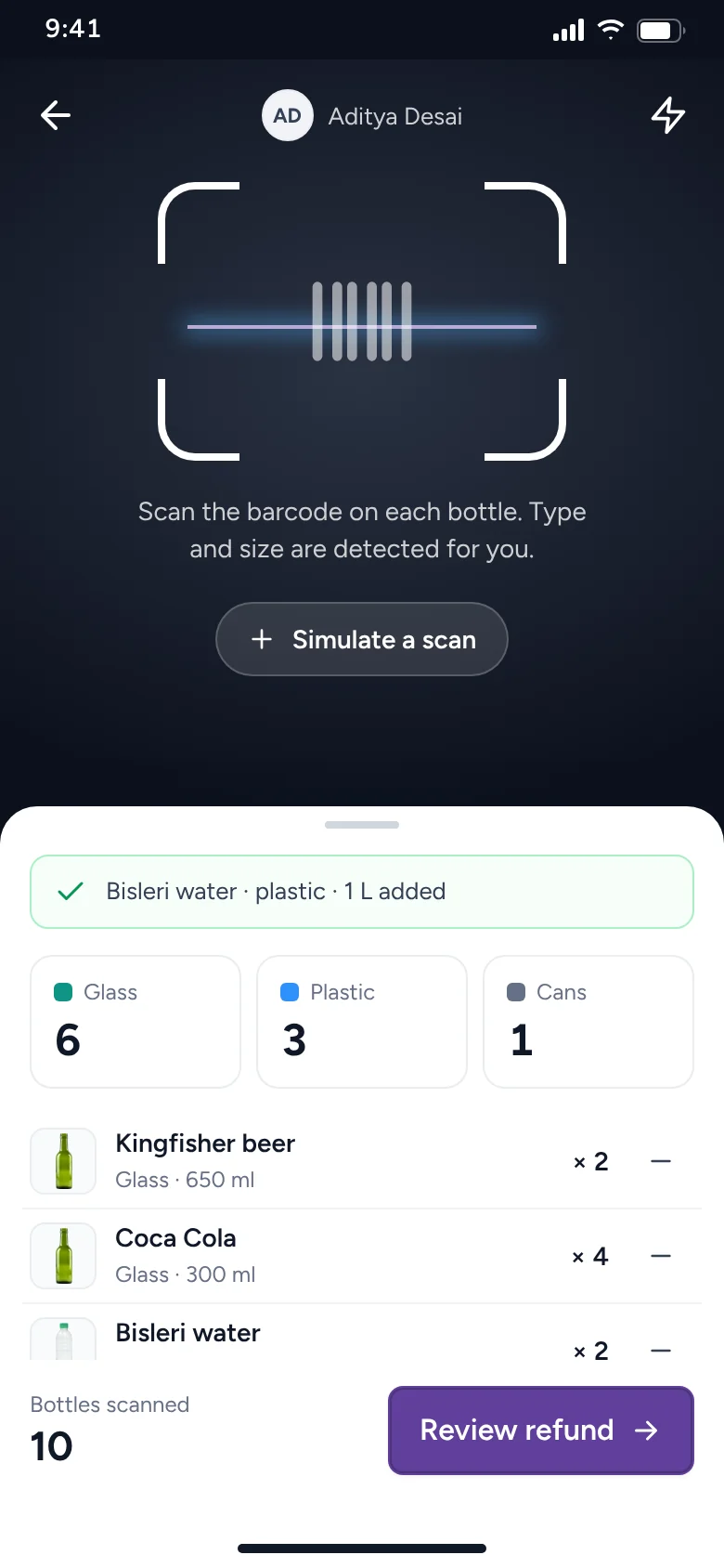 Scan each bottle