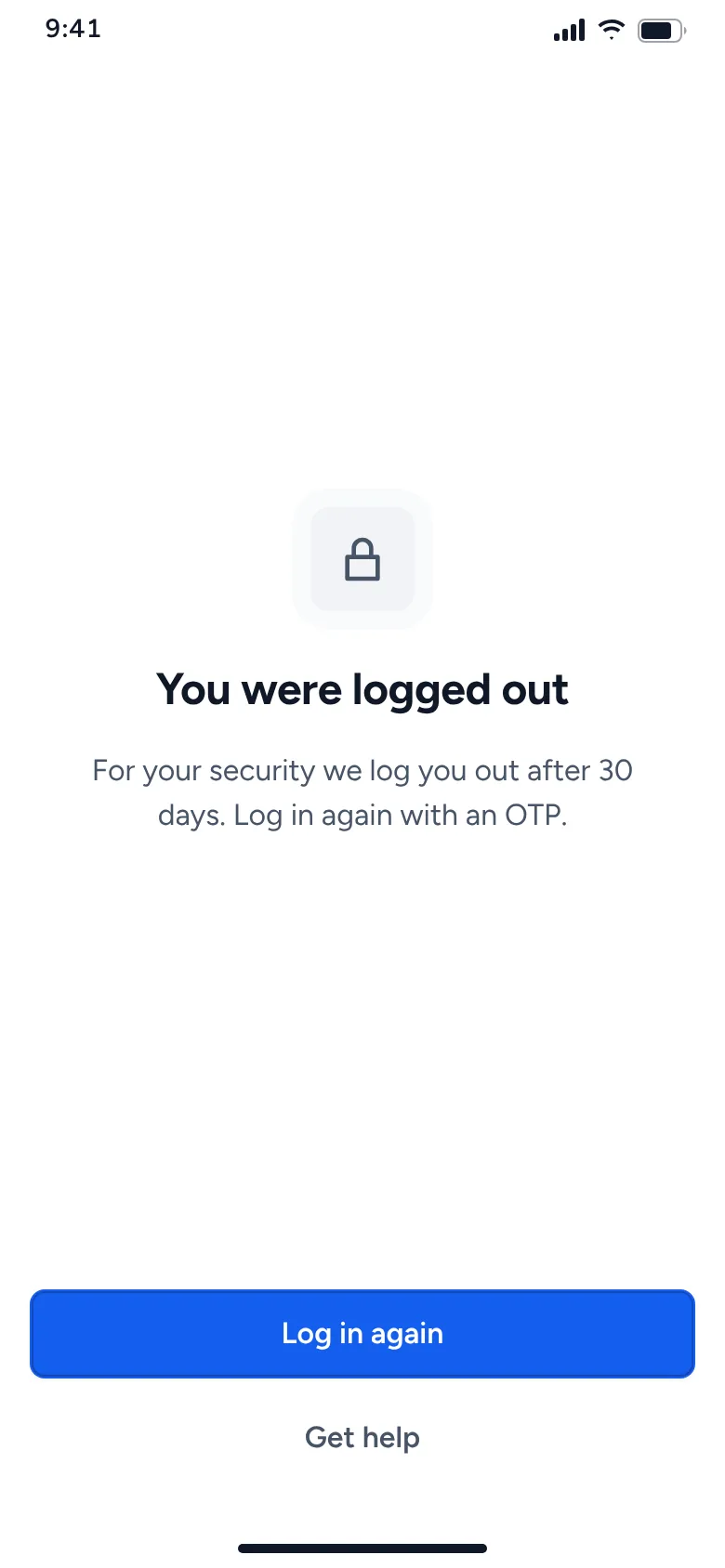 Logged out